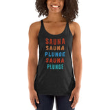 "Sauna Plunge Hot & Cold" Women's Racerback Tank